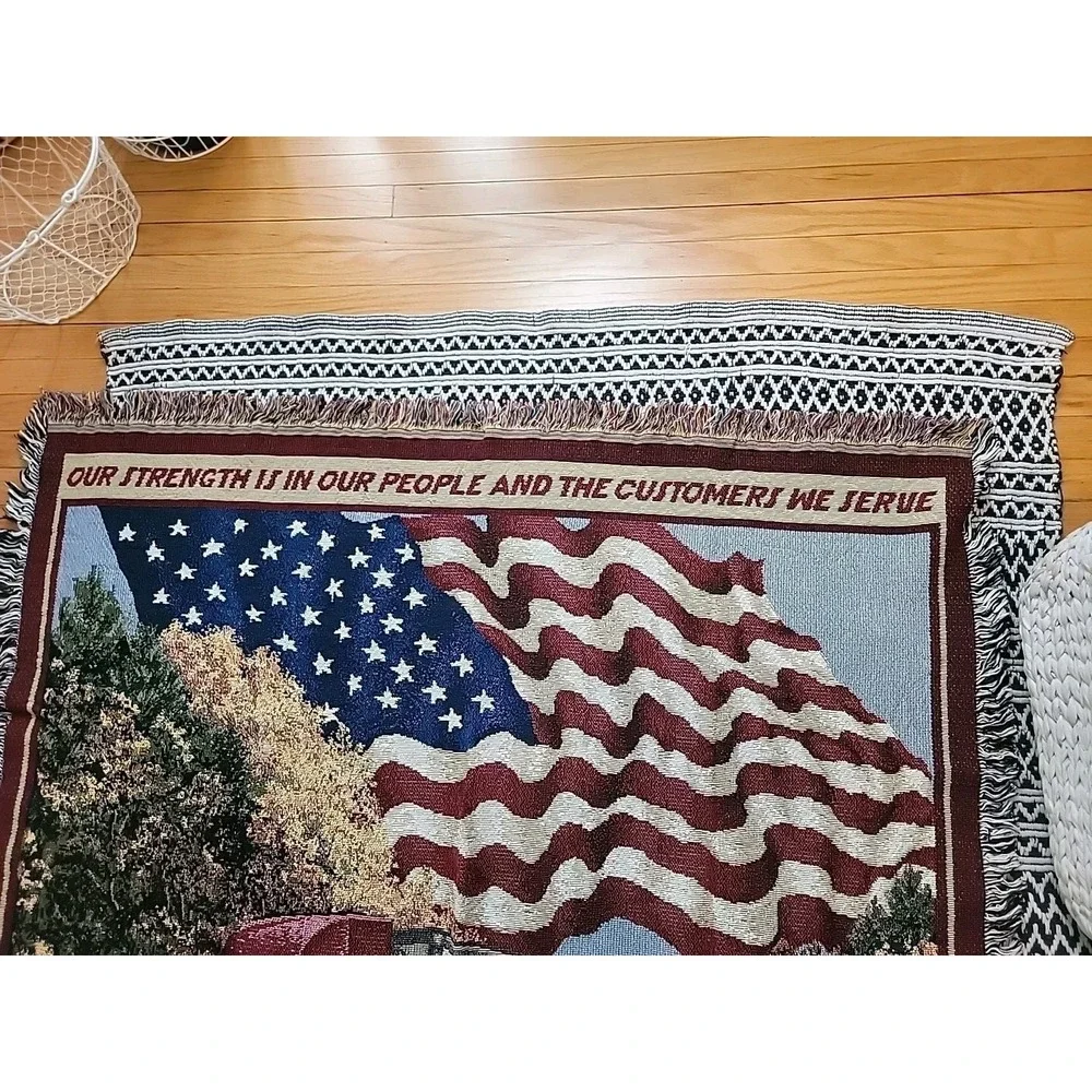 Bauer Built 60th Anniversary Patriotic Trucker USA  Cotton throw blanket 54x80